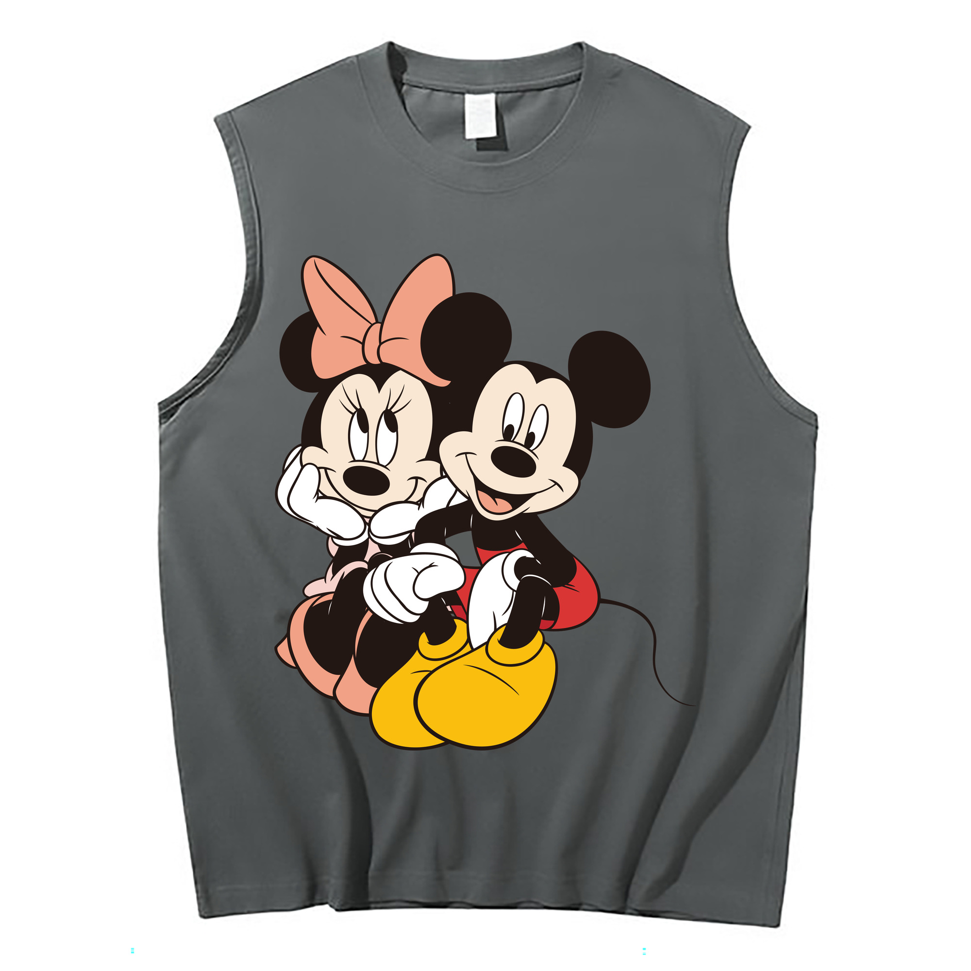 ミッキーマウス Mickey Mouse コットン100％タンクトップ（フロントプリント）